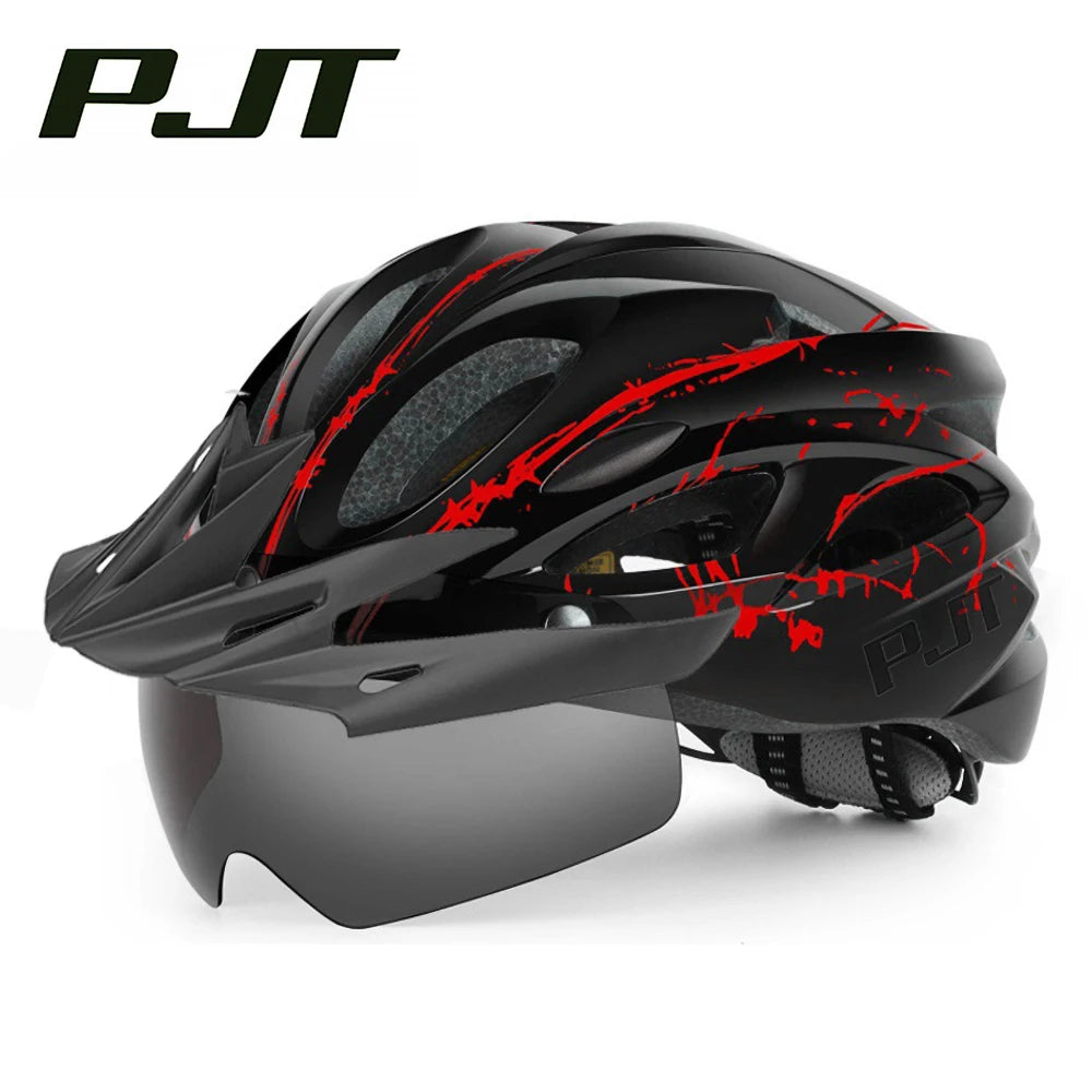 4-in-1 Fahrradhelm Visier Schutzbrille gruen MTB - LeLuxe24