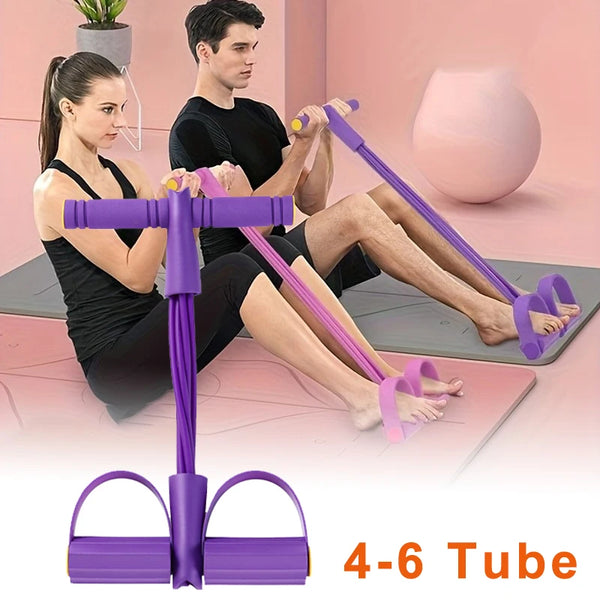 4-Level Resistance Band Tensioner with Non-Slip Handles - Home Fitness Equipment for Abdominal Muscle Training Yoga Abdominal